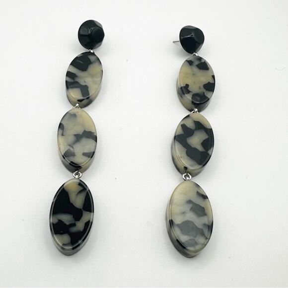 Rachel Comey Bond Drop Earring Dalmation Anthropologie Gray Black Dangle Jewelry - Picture 8 of 9